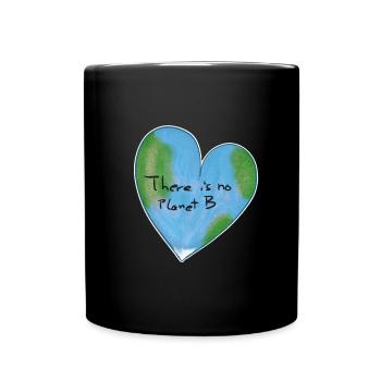 klimawandel herz klimaschutz - Tasse einfarbig - Schwarz - Vorne