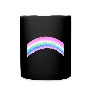 regenbogen symbol farben pink - Tasse einfarbig - Schwarz - Vorne
