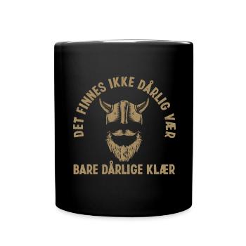 Skandinavien Spruch Wikinger Bart Stahl Helm - Tasse einfarbig - Schwarz - Vorne