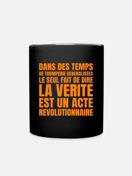 Citation Politique Orwell - Humour Noir - Mug uni - noir