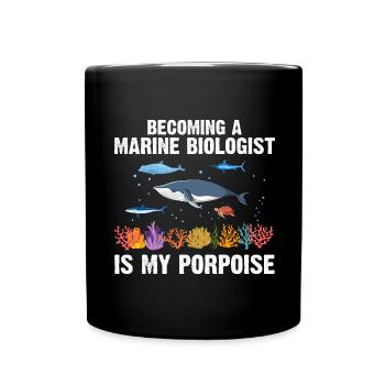 Whale Ocean Sea Marine Biologist Marine Biology - Full Colour Mug - black - Front