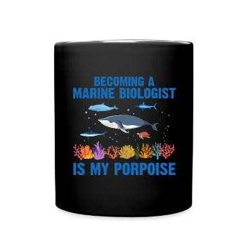 Whale Ocean Sea Marine Biologist Marine Biology - Full Colour Mug - black - Front