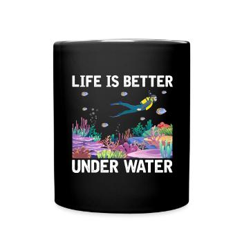 Diving Adventure Divers Sea Ocean - Full Colour Mug - black - Front