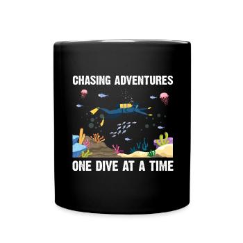 Diving Adventure Divers Sea Ocean - Full Colour Mug - black - Front