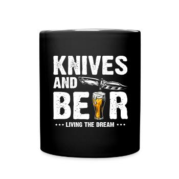 Vater und Messerasmmler Messerfan Papa Design - Tasse einfarbig - Schwarz - Vorne