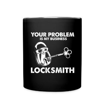 No key no problem lock service design - Full Colour Mug - black - Front