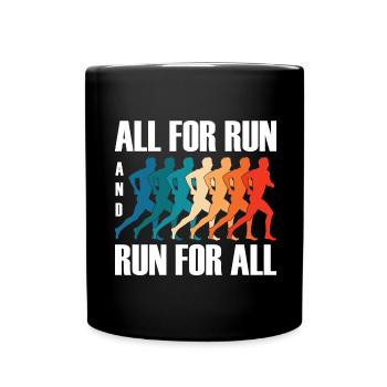 Love Running Zitat - Laufen Läufer Motivation - Tasse einfarbig - Schwarz - Vorne