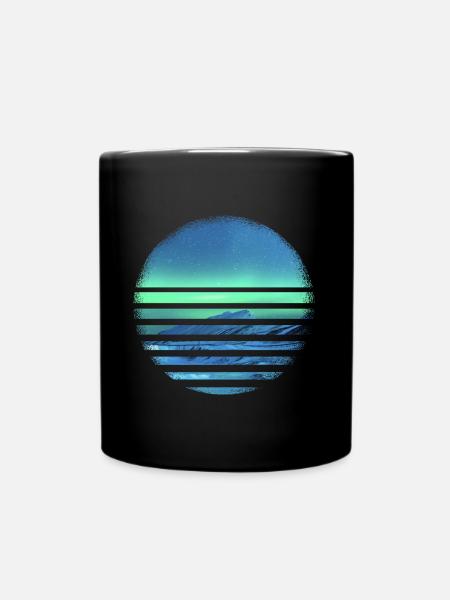 Polarlicht Aurora Borealis Nordlichter - Tasse einfarbig - Schwarz