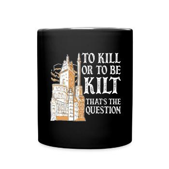 Schottischer Kilt Tracht - Schottenrock Schottland - Tasse einfarbig - Schwarz - Vorne