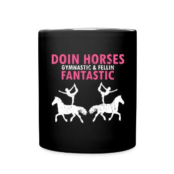Vaulting Acrobatics Design and Equestrian Horse - Full Colour Mug - black - Front