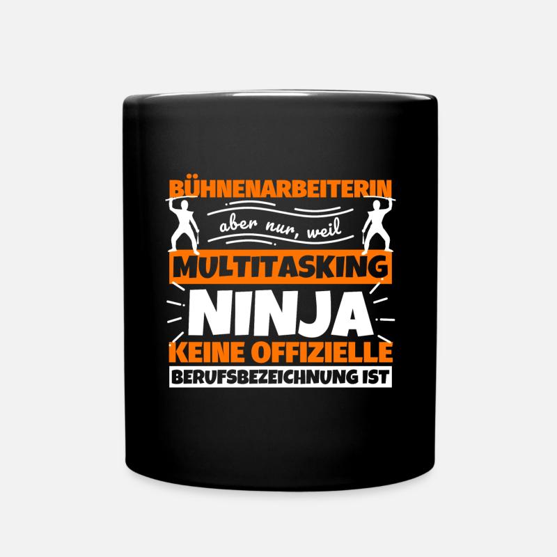 Bühnenarbeiterin - Tasse einfarbig - Schwarz