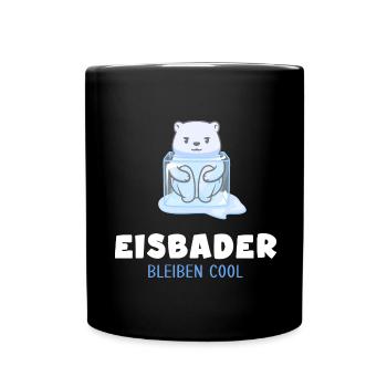 winterschwimmen eisbad winterbader kälteresistent - Tasse einfarbig - Schwarz - Vorne