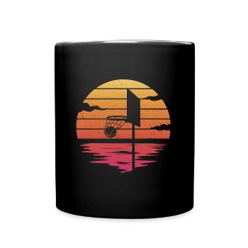Basketball Hoop Retro Basketball Player - Full Colour Mug - black - Front
