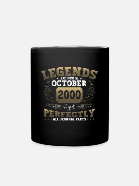 Legend October 2000 22nd Birthday Gift Fun - Full Colour Mug - black