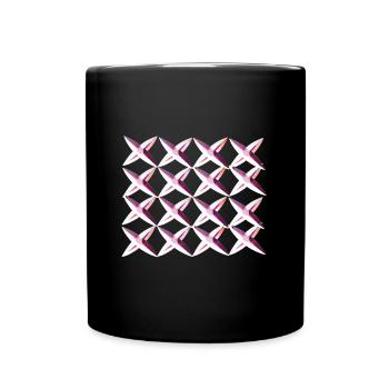 le filet croise le motif rose - Mug uni - noir - Devant