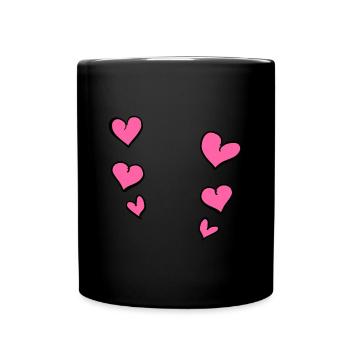motif de cœurs roses - Mug uni - noir - Devant