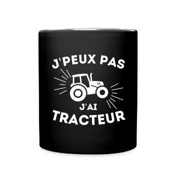 Agriculteur Tracteur Cadeau Humour Paysan - Mug uni - noir - Devant
