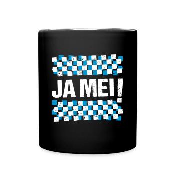 Ja mei! Bayrische Sprüche Bayern - Tasse einfarbig - Schwarz - Vorne
