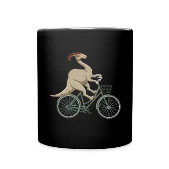 Paläontologie-Lehrer und Parasaurolophus Motif - Tasse einfarbig - Schwarz - Vorne