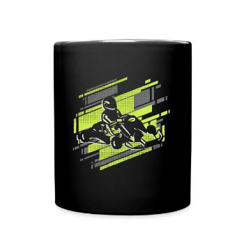 Go Kart Go-Kart Kart Driver Young Motorsport Go-Kart - Full Colour Mug - black - Front