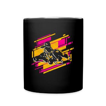 Go Kart Go-Kart Girls Motorsport Go-Kart - Full Colour Mug - black - Front