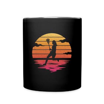 Joueur de crosse Filles Lacrosse - Mug uni - noir - Devant