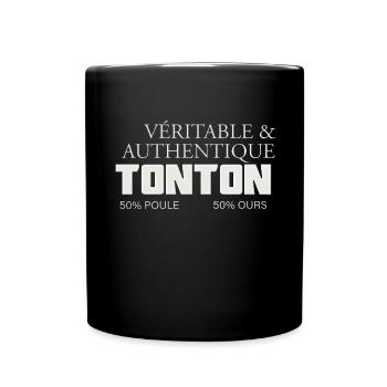 Tonton ours et poule Véritable Et Authentique - Mug uni - noir - Devant