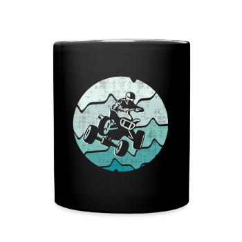 VTT Biker Retro Design Quad Quad Quad Quad - Mug uni - noir - Devant