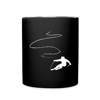 Ligne courbe - Ski - (10) - Mug uni - noir - Devant