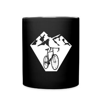 Diamantform - Berg - Radsport - (4) - Tasse einfarbig - Schwarz - Vorne