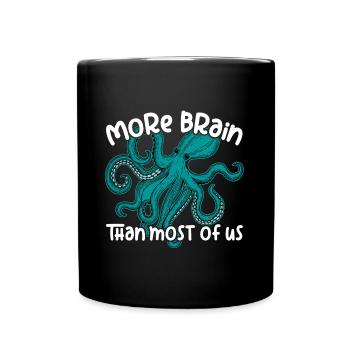 Intelligente Oktopusse - großer Oktopu - Tasse einfarbig - Schwarz - Vorne