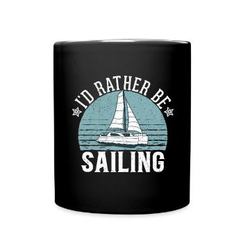 Catamaran captain I would rather sail catamaran - Full Colour Mug - black - Front