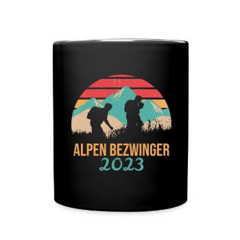 Alpenbezwinger 2023 Alpenüberquerung Finisher - Tasse einfarbig - Schwarz - Vorne