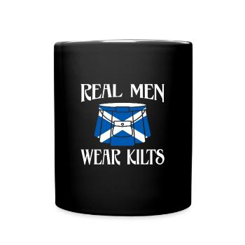 Scotland Real Men Wear Kilts - Full Colour Mug - black - Front