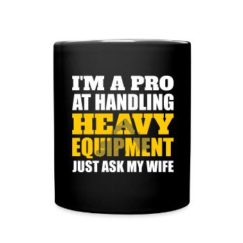 Retro Excavator Slogan Excavator Driver Construction Site - Full Colour Mug - black - Front