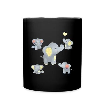 T-shirt bébé Elephant Family Mom 2023 - Mug uni - noir - Devant