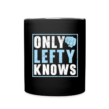 Seuls les gauchers connaissent le gaucher, gaucher Lin - Mug uni - noir - Devant