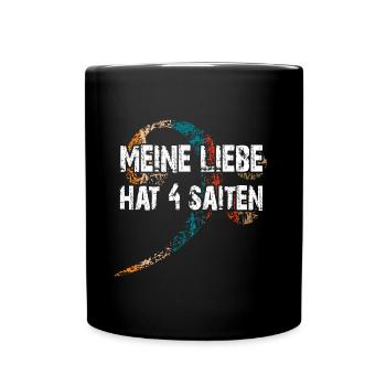Ich liebe meinen Bass - ich spiele Bass - Tasse einfarbig - Schwarz - Vorne