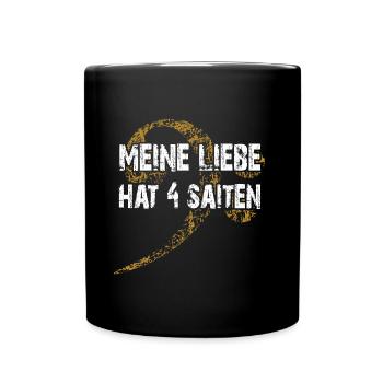 Ich liebe meinen Bass - ich spiele Bass - Tasse einfarbig - Schwarz - Vorne