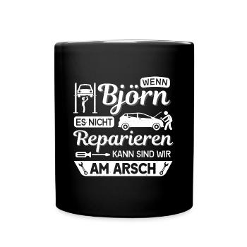 Björn - Tasse einfarbig - Schwarz - Vorne
