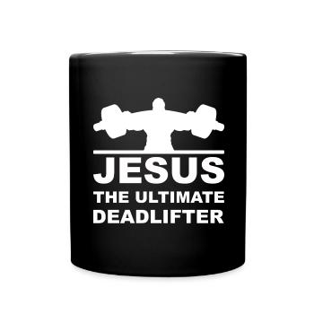 Jésus L’ultime soulevé de terre rétro Jésus - Mug uni - noir - Devant