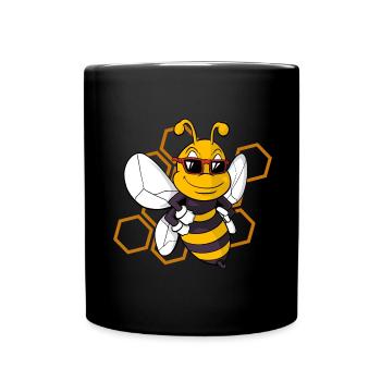 Abeille mignonne guêpe bourdon - Mug uni - noir - Devant