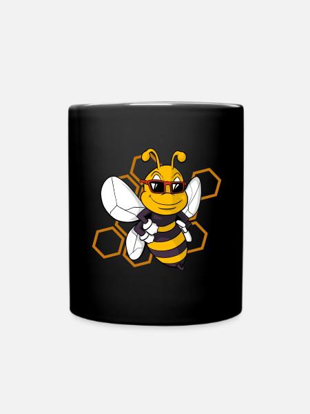 Abeille mignonne guêpe bourdon - Mug uni - noir