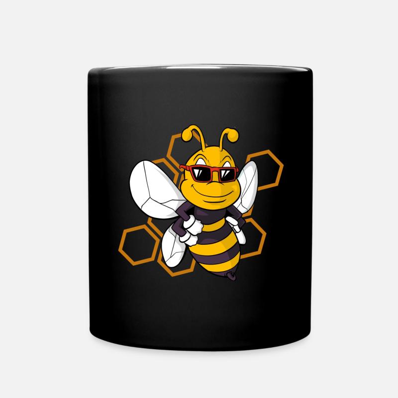 Niedliche Biene Wespe Hummel - Tasse einfarbig - Schwarz