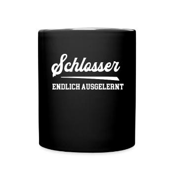 Schlosser Ausbildung Bestanden Prüfung Metallbau - Tasse einfarbig - Schwarz - Vorne