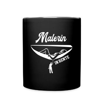 Malerin in Rente Ruhestand Lackiererin Rentnerin - Tasse einfarbig - Schwarz - Vorne