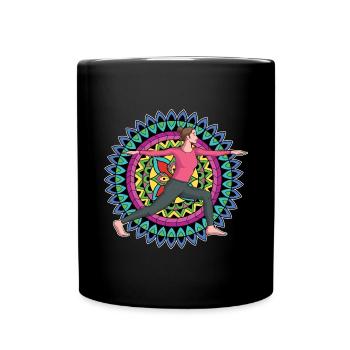 Bouddhisme Yogi Cadeau Mandala Yoga coloré - Mug uni - noir - Devant