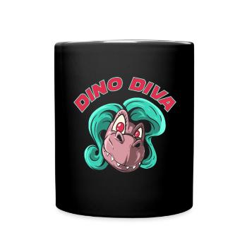 Dino Diva Dinosaur - Full Colour Mug - black - Front