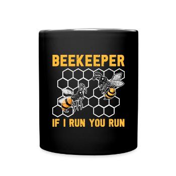 Quand je cours, tu cours abeille trop drôle apiculteur - Mug uni - noir - Devant