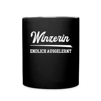 Winzerin Endlich Ausgelernt Gesellin Azubine Wein - Tasse einfarbig - Schwarz - Vorne